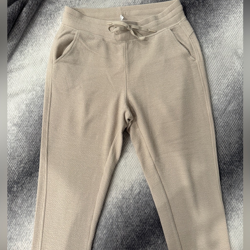 Women’s Beige Textured Jogger Pants